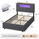 AOGLLATI Lit Coffre 90×200 avec Rangement HydrauliqueÉclairage LED et Multiprise Lit 1 Personne avec Tête de Lit à Rangement Capitonné en Velours Beige