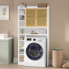 AOGLLATI Meuble Machine à Laver Meuble Toilettes WC Rangement avec 7 Compartiments Armoire de Salle de Bain avec Étagères réglables 173×82×20 cm