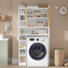AOGLLATI Meuble Machine à Laver Meuble Toilettes WC Rangement avec 7 Compartiments Armoire de Salle de Bain avec Étagères réglables 173×82×20 cm