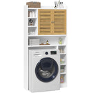 AOGLLATI Meuble Machine à Laver Meuble Toilettes WC Rangement avec 7 Compartiments Armoire de Salle de Bain avec Étagères réglables 173×82×20 cm