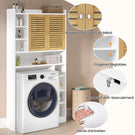 AOGLLATI Meuble Machine à Laver Meuble Toilettes WC Rangement avec 7 Compartiments Armoire de Salle de Bain avec Étagères réglables 173×82×20 cm