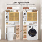 AOGLLATI Meuble Machine à Laver Meuble Toilettes WC Rangement avec 7 Compartiments Armoire de Salle de Bain avec Étagères réglables 173×82×20 cm