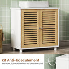 AOGLLATI Meuble sous-vasque meuble de salle de bains avec tiroirs et étagères réglables 2 compartiments derrière les portes 30 x 75 x 60 cm blanc