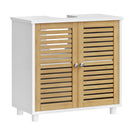 AOGLLATI Meuble sous-vasque meuble de salle de bains avec tiroirs et étagères réglables 2 compartiments derrière les portes 30 x 75 x 60 cm blanc