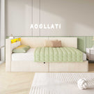 AOGLLATI Canapé-lit 140 x 200 avec rangement équipé d'un éclairage LED et de ports USB à système hydraulique avec tête de lit rembourrée et espace de rangement