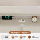 AOGLLATI Canapé-lit 140 x 200 avec rangement équipé d'un éclairage LED et de ports USB à système hydraulique avec tête de lit rembourrée et espace de rangement