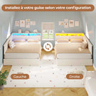 AOGLLATI Canapé-lit 140 x 200 avec rangement équipé d'un éclairage LED et de ports USB à système hydraulique avec tête de lit rembourrée et espace de rangement