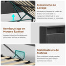 AOGLLATI Canapé-lit 140 x 200 avec rangement équipé d'un éclairage LED et de ports USB à système hydraulique avec tête de lit rembourrée et espace de rangement