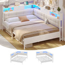 Canapé-lit pliant AOGLLATI 140 x 190 avec multiprise et éclairage LED canapé-lit rembourré doté de 6 compartiments de rangement et d'un espace de rangement sous le lit