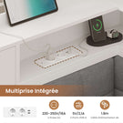 Canapé-lit pliant AOGLLATI 90 x 200 avec multiprise et éclairage LED canapé-lit rembourré doté de 6 compartiments de rangement et d'un espace de rangement sous le lit