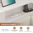 Canapé-lit pliant AOGLLATI 90 x 200 avec multiprise et éclairage LED canapé-lit rembourré doté de 6 compartiments de rangement et d'un espace de rangement sous le lit