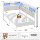 Canapé-lit pliant AOGLLATI 90 x 200 avec multiprise et éclairage LED canapé-lit rembourré doté de 6 compartiments de rangement et d'un espace de rangement sous le lit