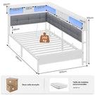 Canapé-lit pliant AOGLLATI 90 x 200 avec multiprise et éclairage LED canapé-lit rembourré doté de 6 compartiments de rangement et d'un espace de rangement sous le lit