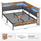 Canapé-lit pliant AOGLLATI 140 x 200 avec multiprise et éclairage LED canapé-lit rembourré doté de 6 compartiments de rangement et d'un espace de rangement sous le lit