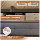 Canapé-lit pliant AOGLLATI 90 x 200 avec multiprise et éclairage LED canapé-lit rembourré doté de 6 compartiments de rangement et d'un espace de rangement sous le lit