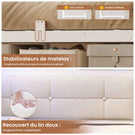 Canapé-lit pliant AOGLLATI 90 x 200 avec multiprise et éclairage LED canapé-lit rembourré doté de 6 compartiments de rangement et d'un espace de rangement sous le lit