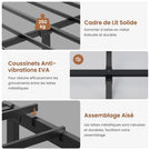 Canapé-lit pliant AOGLLATI 90 x 200 avec multiprise et éclairage LED canapé-lit rembourré doté de 6 compartiments de rangement et d'un espace de rangement sous le lit