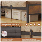 Canapé-lit pliant AOGLLATI 140 x 190 avec multiprise et éclairage LED canapé-lit rembourré doté de 6 compartiments de rangement et d'un espace de rangement sous le lit