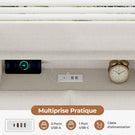 AOGLLATI Canapé lit 90 x 200 Lit Coffre 90 x 200 avec LED et Ports USB Lit Hydraulique avec Tête de Lit capitonné et Rangement
