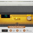 AOGLLATI Canapé lit 90 x 200 Lit Coffre 90 x 200 avec LED et Ports USB Lit Hydraulique avec Tête de Lit capitonné et Rangement