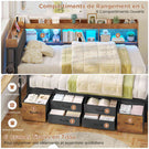 AOGLLATI Canapé Lit 90x200 avec Rangement Lit Coffre 90x200 avec Multiprise et Éclairage LED