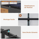 AOGLLATI Canapé Lit 90x200 avec Rangement Lit Coffre 90x200 avec Multiprise et Éclairage LED
