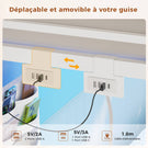Lit superposé AOGLLATI 90 x 200 avec éclairage LED et 4 ports USB composé de 2 lits de 90 x 200 avec structure métallique doté de nombreux espaces de rangement