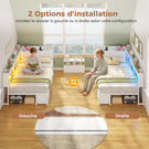 AOGLLATI Canapé Lit 90x200 avec Rangement Lit Coffre 90x200 avec Multiprise et Éclairage LED
