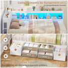 AOGLLATI Canapé Lit 90x200 avec Rangement Lit Coffre 90x200 avec Multiprise et Éclairage LED