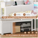 AOGLLATI Canapé Lit 90x200 avec Rangement Lit Coffre 90x200 avec Multiprise et Éclairage LED