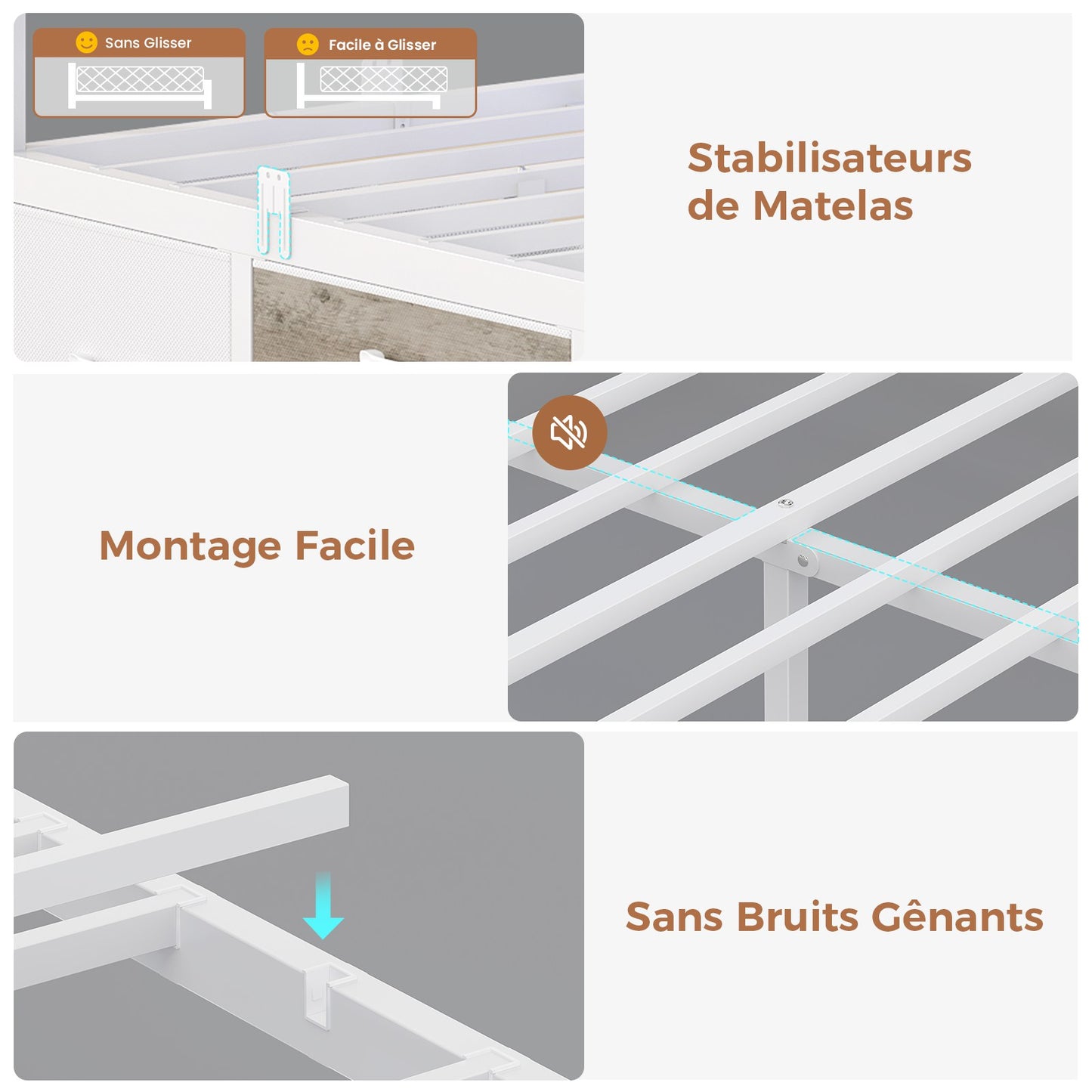 AOGLLATI Canapé Lit 90x200 avec Rangement Lit Coffre 90x200 avec Multiprise et Éclairage LED
