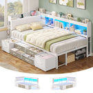 AOGLLATI Canapé Lit 90x200 avec Rangement Lit Coffre 90x200 avec Multiprise et Éclairage LED