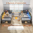 AOGLLATI Canapé Lit 90x200 avec Rangement Lit Coffre 90x200 avec Multiprise et Éclairage LED