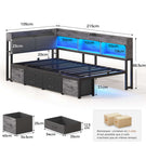 AOGLLATI Canapé Lit 90x200 avec Rangement Lit Coffre 90x200 avec Multiprise et Éclairage LED