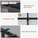 AOGLLATI Canapé Lit 90x200 avec Rangement Lit Coffre 90x200 avec Multiprise et Éclairage LED