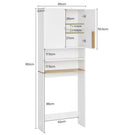 AOGLLATI Meuble Machine à Laver  Meuble Toilette avec Étagère Réglables  2 Compartiments Ouverts