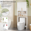 AOGLLATI Meuble Machine à Laver  Meuble Toilette avec Étagère Réglables  2 Compartiments Ouverts