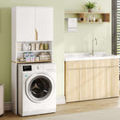 AOGLLATI Meuble Machine à Laver  Meuble Toilette avec Étagère Réglables  2 Compartiments Ouverts