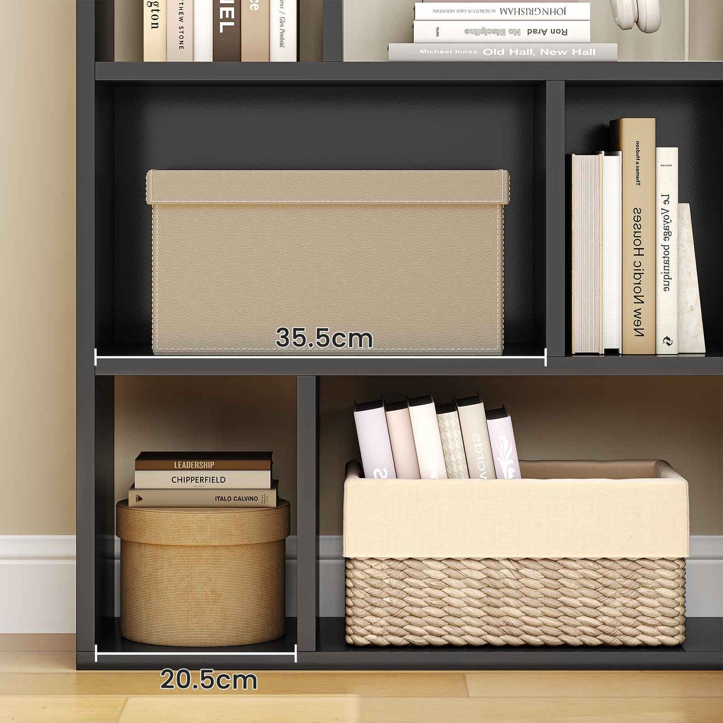 Bibliothèque Étagère à 6 Niveaux Cloison Séparateur, Présentoir Meuble de Rangement avec 12 Compartiments Ouverts