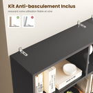 Bibliothèque Étagère à 6 Niveaux Cloison Séparateur, Présentoir Meuble de Rangement avec 12 Compartiments Ouverts