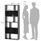 Bibliothèque Étagère à 6 Niveaux Cloison Séparateur, Présentoir Meuble de Rangement avec 12 Compartiments Ouverts