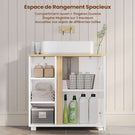 Meuble sous Lavabo Salle de Bain Meuble Salle de Bain avec Étagère Réglable Compartiments Fermés 3 Étagères Ouvertes