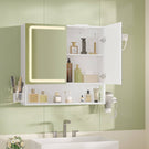 Meuble de Salle de Bain avec Éclairage LED  Multiprise Armoire de Toilett ave Étagère Réglable 3 Températures Lumière
