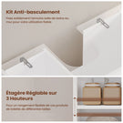 Meuble sous Lavabo Salle de Bain Meuble Salle de Bain avec Étagère Réglable Compartiments Fermés 3 Étagères Ouvertes