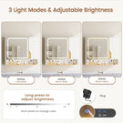 Meuble de Salle de Bain avec Éclairage LED et Miroir HD Armoire Miroir Salle de Bain avec 3 Étagères Réglables