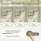 Meuble de Salle de Bain avec Éclairage LED  Multiprise Armoire de Toilett ave Étagère Réglable 3 Températures Lumière