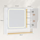 Meuble de Salle de Bain avec Éclairage LED et Miroir HD Armoire Miroir Salle de Bain avec 3 Étagères Réglables