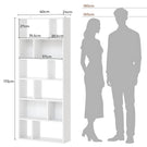 Bibliothèque Étagère à 6 Niveaux Cloison Séparateur, Présentoir Meuble de Rangement avec 12 Compartiments Ouverts