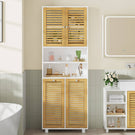 Meuble Colonne de Salle de Bain Armoire de Salle de Bain avec Panier à Linge 2 Paniers Lavables 50L