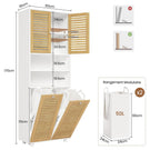 Meuble Colonne de Salle de Bain Armoire de Salle de Bain avec Panier à Linge 2 Paniers Lavables 50L